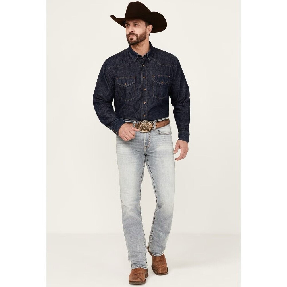 RANK 458 MEN'S RINGO SLIM STRAIGHT 32x32 PERFORMANCE STRETCH DENIM JEANS NWT - Picture 2 of 16